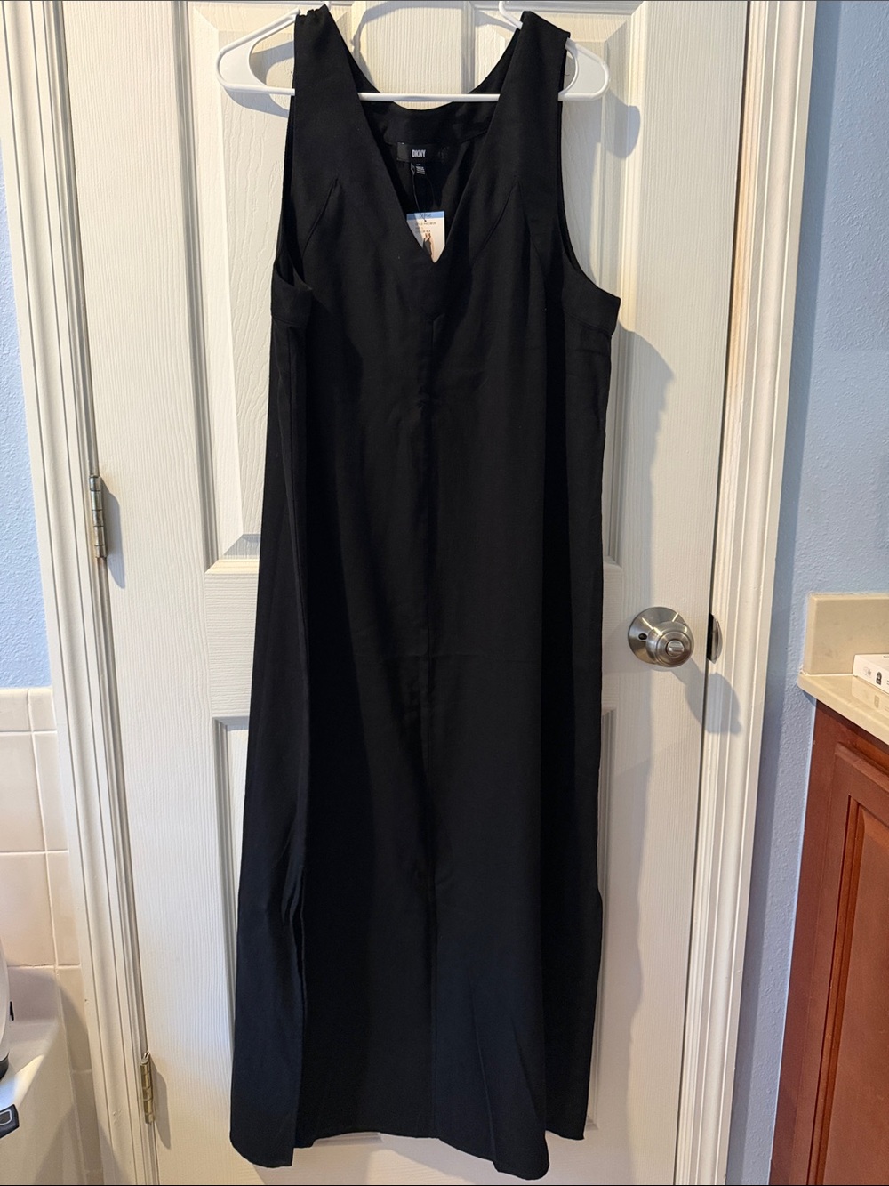 DKNY Black V-Neck Maxi Dress